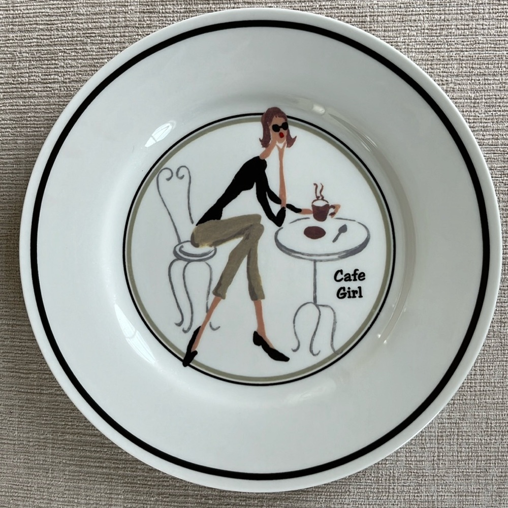 “The Girls - Cafe Girl” plate by Santa Barbara Ceramic Design